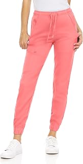 MediChic Jogger Scrub Pants for Women, Soft 4-Way Stretch Women's Medical Scrub Pants, 5-Pockets with Elastic Waistband