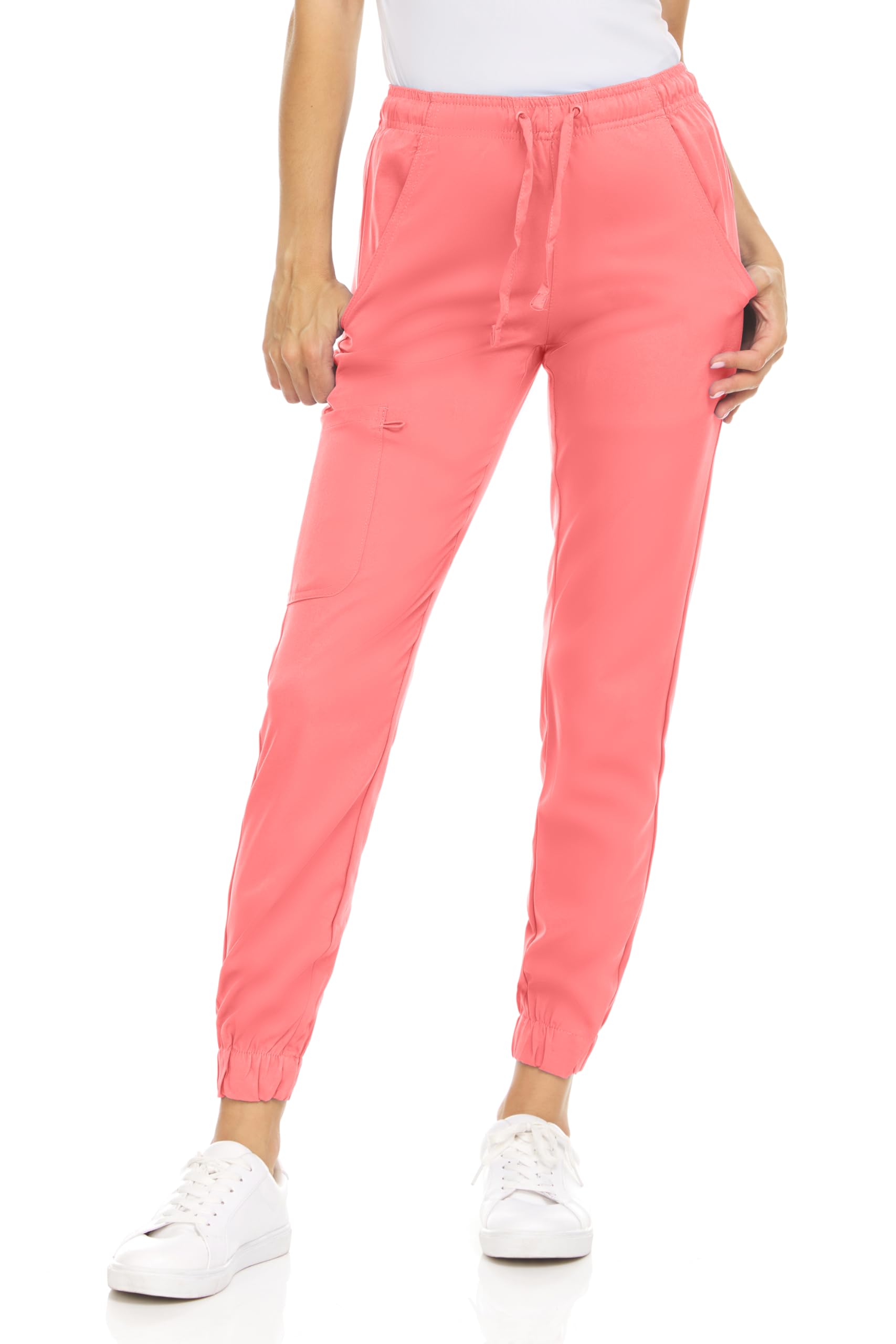 MediChic Jogger Scrub Pants for Women, Soft 4-Way Stretch Women's Medical Scrub 