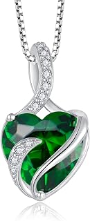 FJ Necklaces for Women 925 Sterling Silver Infinity Heart Pendant Necklace Birthstone Jewellery for Women