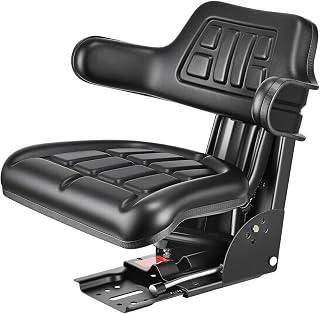 VEVOR Universal Forklift Seat, Waterproof Tractor Suspension Seat with Adjustable Back, Secure Tractor Seats with Micro Switch, Widely Compatible Seats for Skid Loader Bulldozer