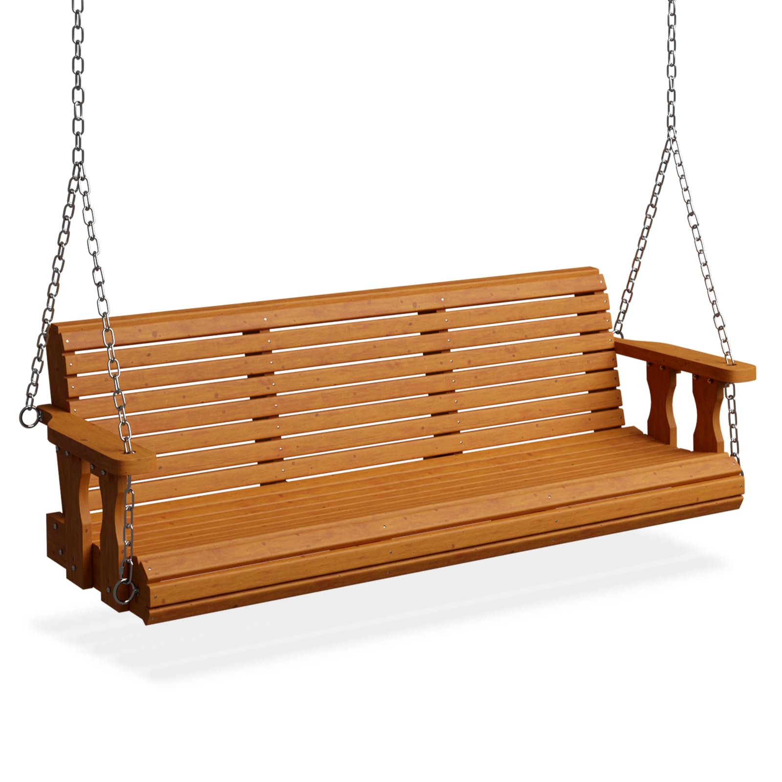 VINGLI 2026 Upgraded 5 FT Wooden Porch Swing, 880 LBS Heavy Duty, Brown | 2026 U