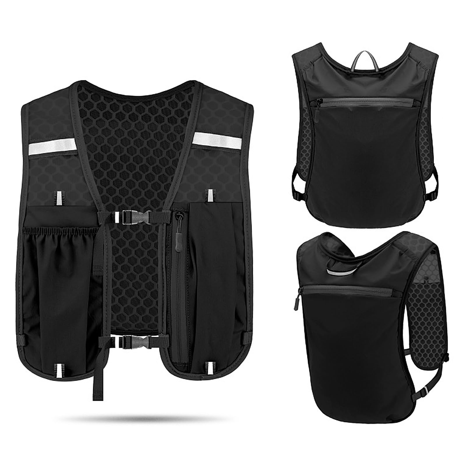 Unisex Running Vest with Phone Holder & Storage Adjustable Hydration Vest Lightw