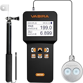 VBR-Aqua IP68 PAR Meter for Aquarium,Reef.R,G,B PAR Seperately.with a 3FT Telescopic Rod