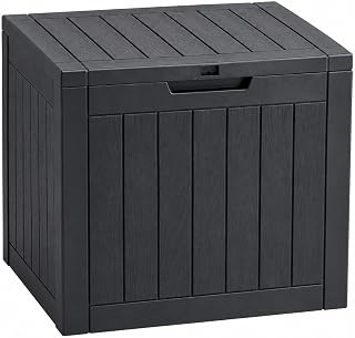 Durabull Indoor/Outdoor 120L Storage Box. Weather-Resistant. Plastic Wood Plank Effect Garden, Balcony, Tool, Parcel or General Storage Box. Large Capacity. (Anthracite)