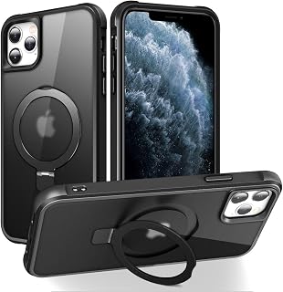 SKYLMW Compatible with iPhone 11 Pro Max Case with Stand,Black