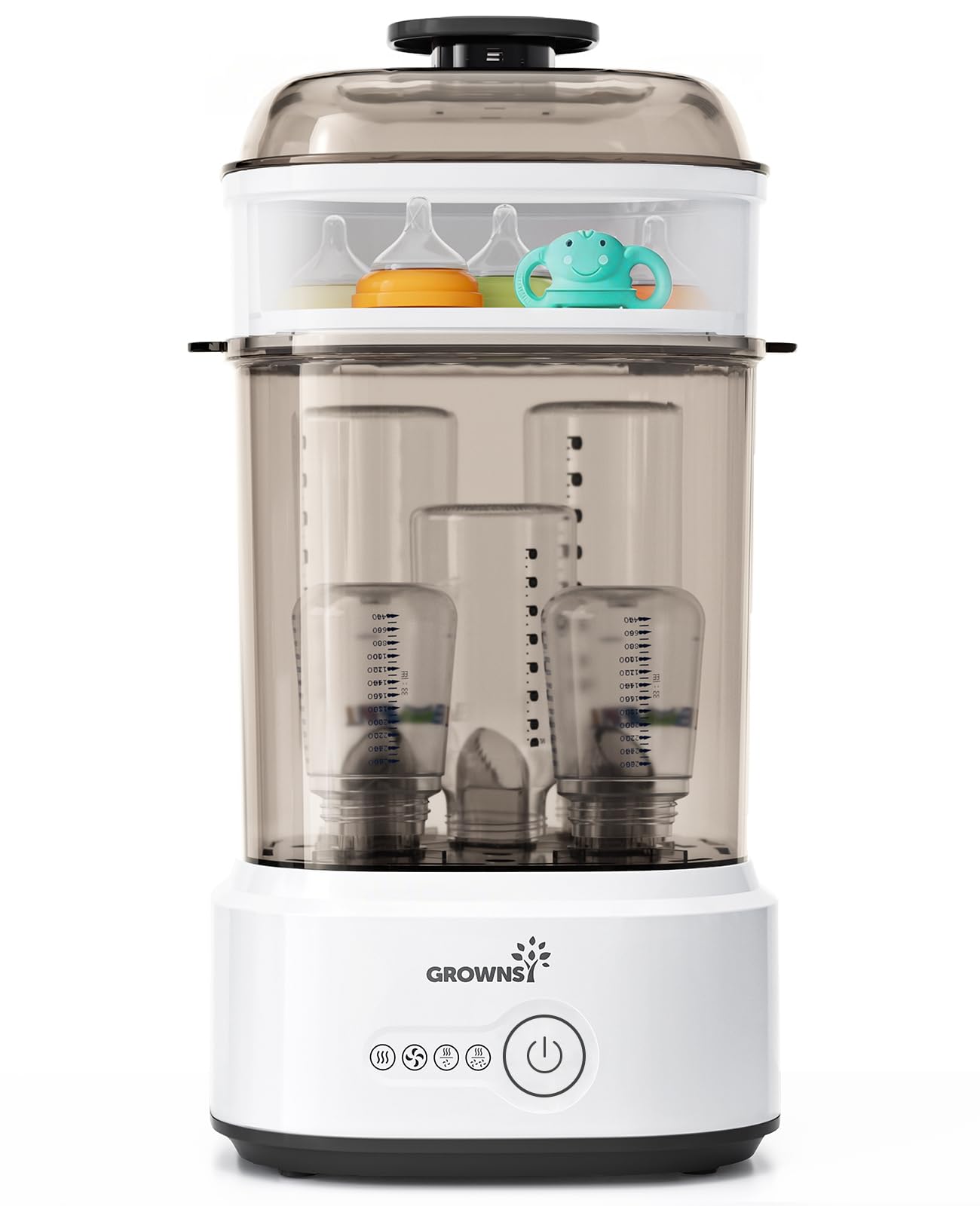 Grownsy Compact Baby Bottle Sterilizer and Dryer with Fast Sanitization | Time S