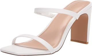 The Drop womens Avery Square Toe Two Strap High Heeled Sandal Heeled Sandal
