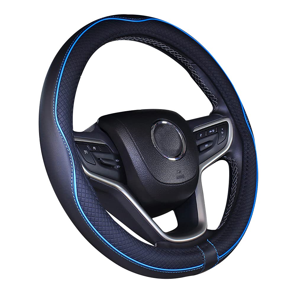 Istn Microfiber Leather Car Steering Wheel Cover Universal 15 inch/38cm Breathab