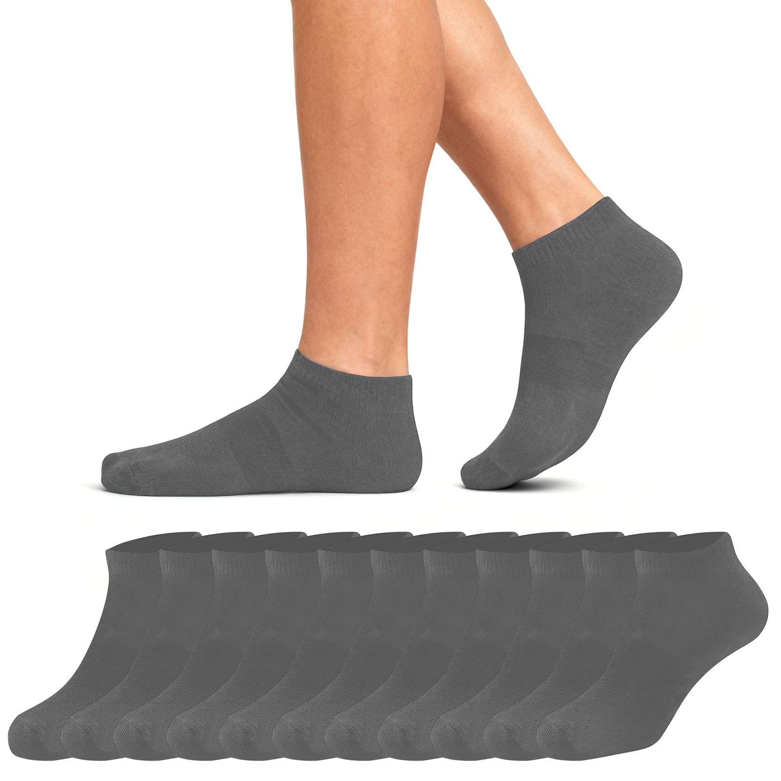 10 Pairs Low Cut Athletic Running Ankle Socks for Men Women