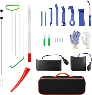 Car Lockout Kit 22pcs, Car Repair Tool Kit with 64-inch Long Reach Tool | Car Unlock Kit with Air Wedge Pump &amp; Slim Jim Tool,Car Door Lockout Kit for Emergency Car Entry, Door Unlocking, Trim Removal