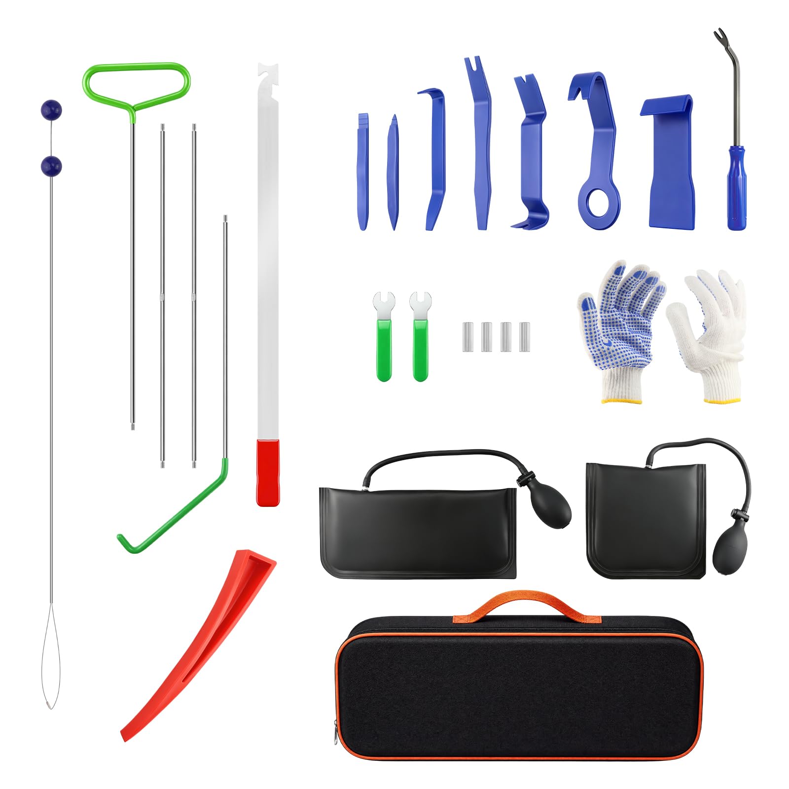 Car Lockout Kit 22pcs, Car Repair Tool Kit with 64-inch Long Reach Tool | Car Un