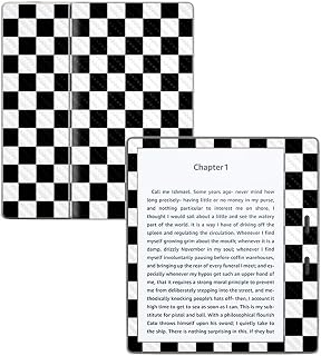 MightySkins Carbon Fiber Skin for Amazon Kindle Oasis 7" (9th Gen) - Check | Protective, Durable Textured Carbon Fiber Finish | Easy to Apply, Remove, and Change Styles | Made in The USA