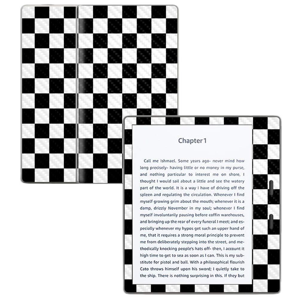 MightySkins Carbon Fiber Skin for Amazon Kindle Oasis 7" (9th Gen) - Check | Pro