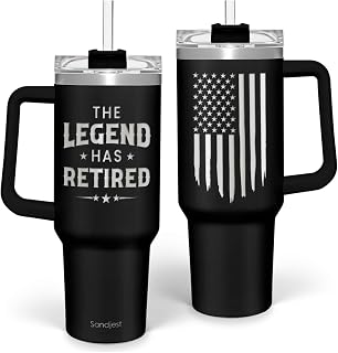 SANDJEST Retirement Gift for Men - 40oz Stainless Steel Insulated Coffee Tumbler with Lid & Straw, Gift Ideas for Boss Coworkers Fathers Husband, Christmas Birthday