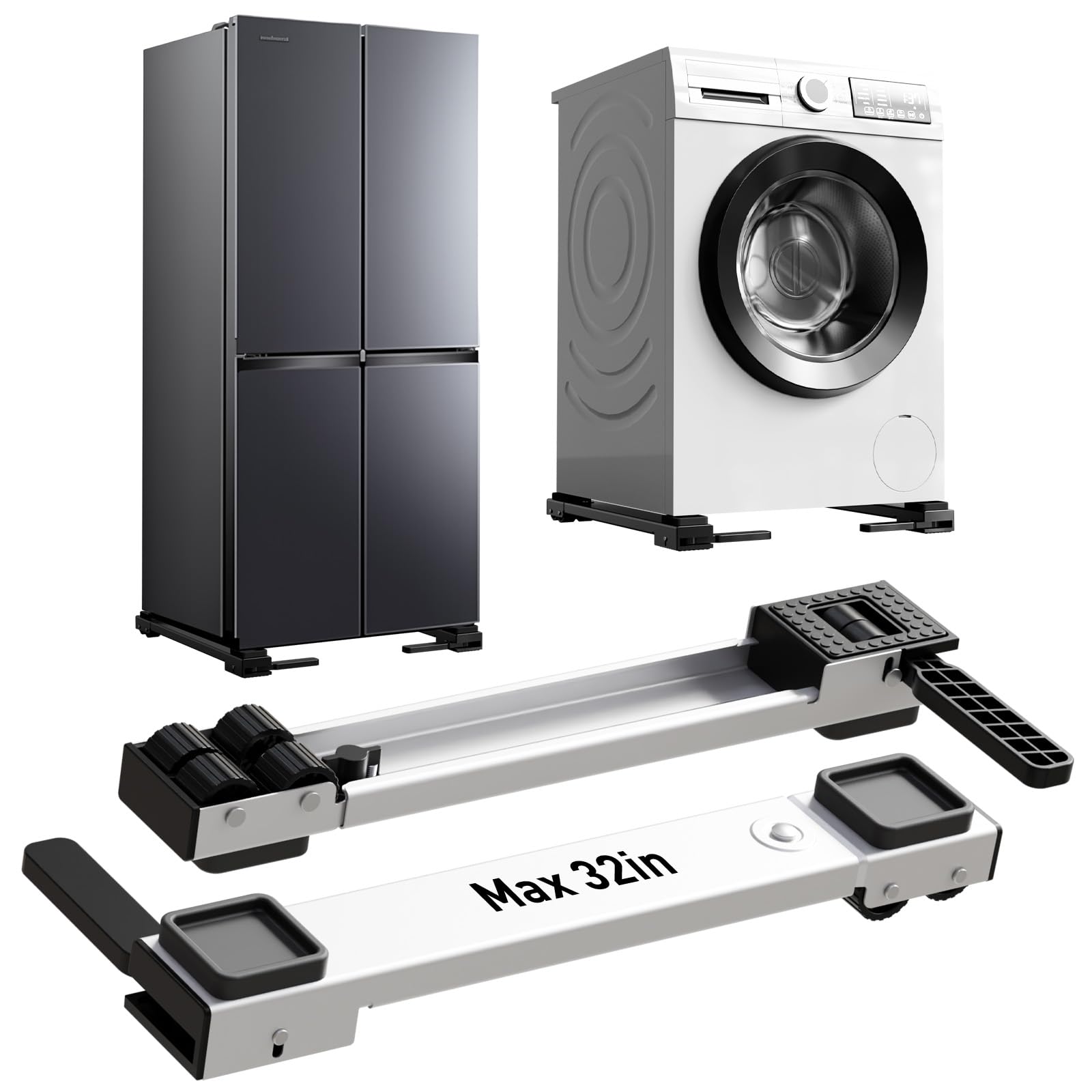 Appliance Rollers Heavy Duty,20''-32''in Extendable Appliance Sliders,Liftable A