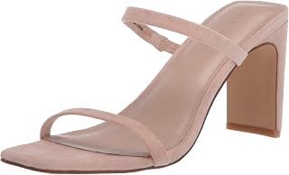The Drop womens Avery Square Toe Two Strap High Heeled Sandal Heeled Sandal
