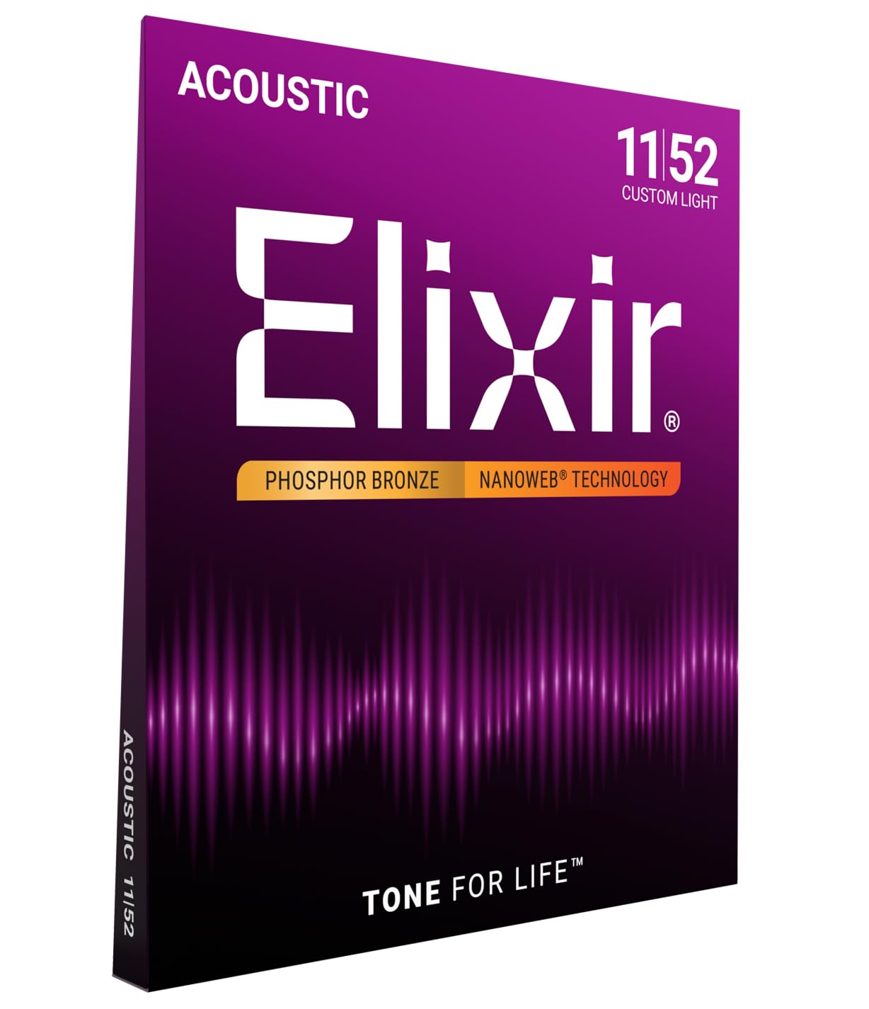 Elixir Phosphor Bronze Acoustic Guitar Strings with NanoWeb Coating