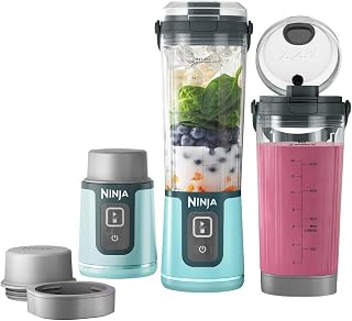Ninja Blast™ portable blender CO155BCAM, Bundle pack, Blue (Renewed)