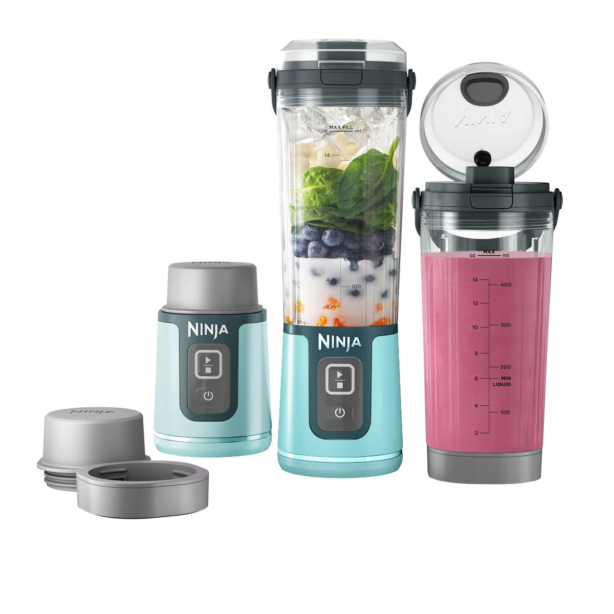 Ninja Blast™ portable blender CO155BCAM, Bundle pack, Blue (Renewed)