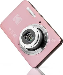 Kodak PixPro Friendly Zoom FZ55 16MP 1080p Full HD Camera (Pastel Pink) | 5X Optical Vlogging
