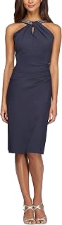 Alex Evenings Slimming Short Sheath 3/4 Sleeve Dress with Surplus Neckline Dress for Mother of the Bride Women (Pack of 1)