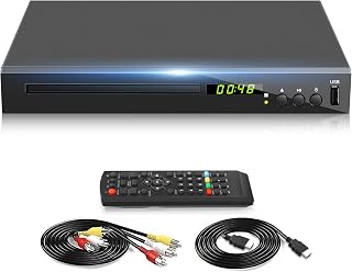 Blu Ray Player, HD Bluray DVD Player for TV, Play Region A/1 Blu-Ray Disc and All Region DVD Discs, Blu-ray Player DVD CD Player with HDMI AV Coaxial Output, USB Input, Built-in PAL NTSC (Zone A/1)
