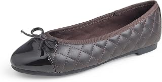 Feversole Women's Fashion Bow Tie Fashion Dress Quilted Ballet Flat, Round Toe Ballerina for Women