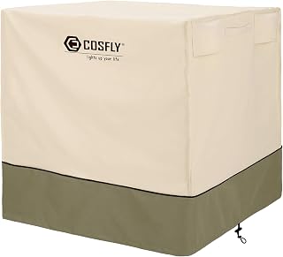 COSFLY Waterproof Air Conditioner Covers for Outside Units, 36x36x39 Inch | Heavy Duty,600D Oxford, UV Resistant, Anti-snow, Windproof Straps, Tear Resistant, for Square Central AC Unit, Easy Install