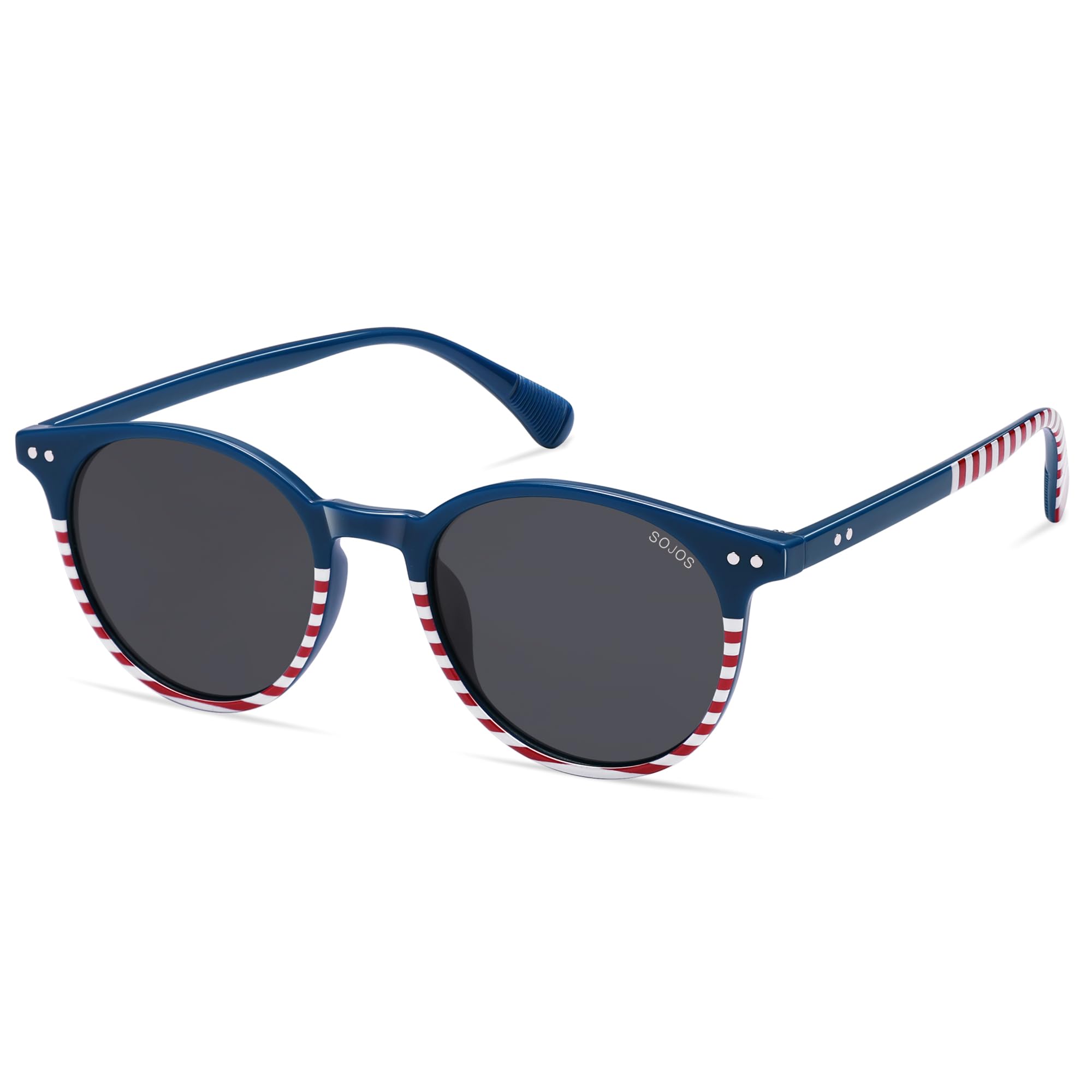 SOJOS Small Round Classic Polarized Sunglasses for Women Men Vintage Style