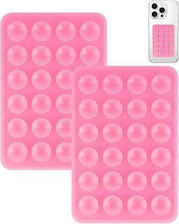 Yojaro 2 Pack Silicone Suction Phone Case Mount, Silicon Adhesive Smartphones Stand Sticky, Non Slip Suction Cup, Hands-Free Phone Accessories Holder for Selfies and Videos Pink