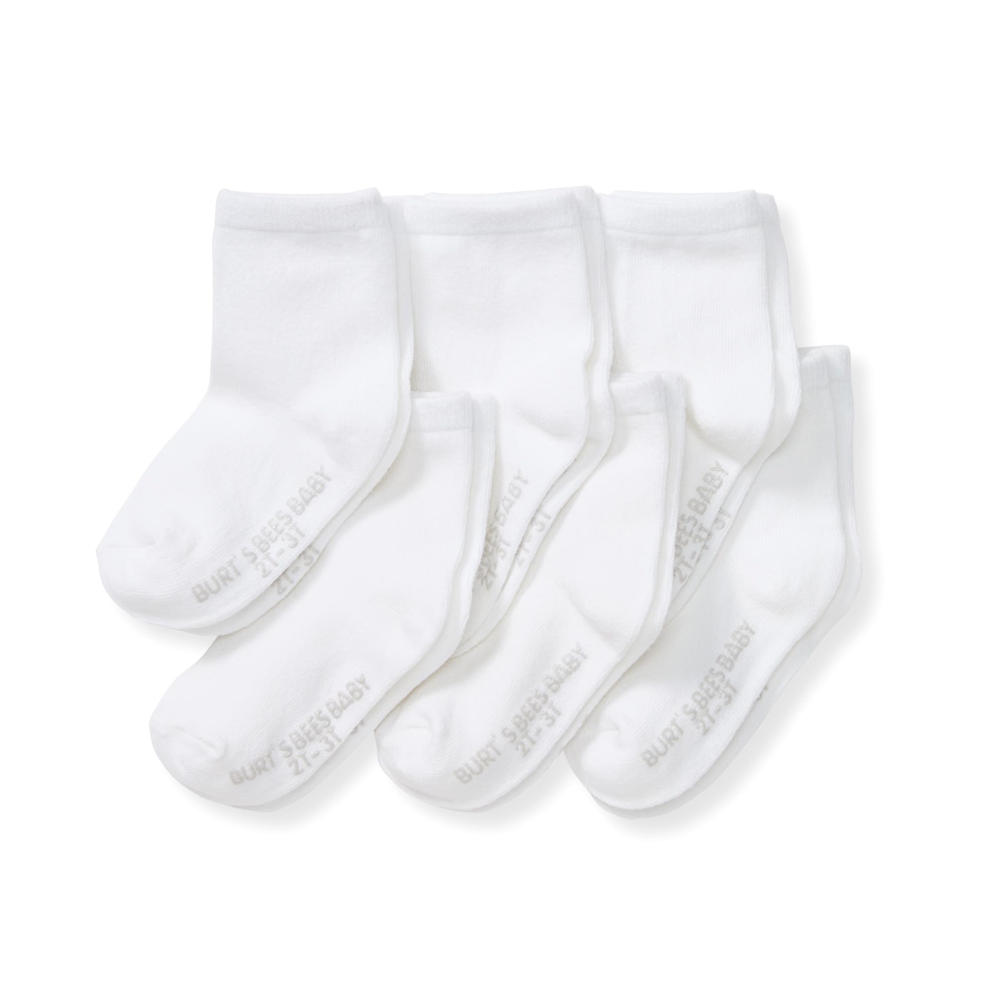 Burt's Bees Baby Organic Ankle & Crew Socks with Non-Slip Grips, 6-Pack | Soft, 