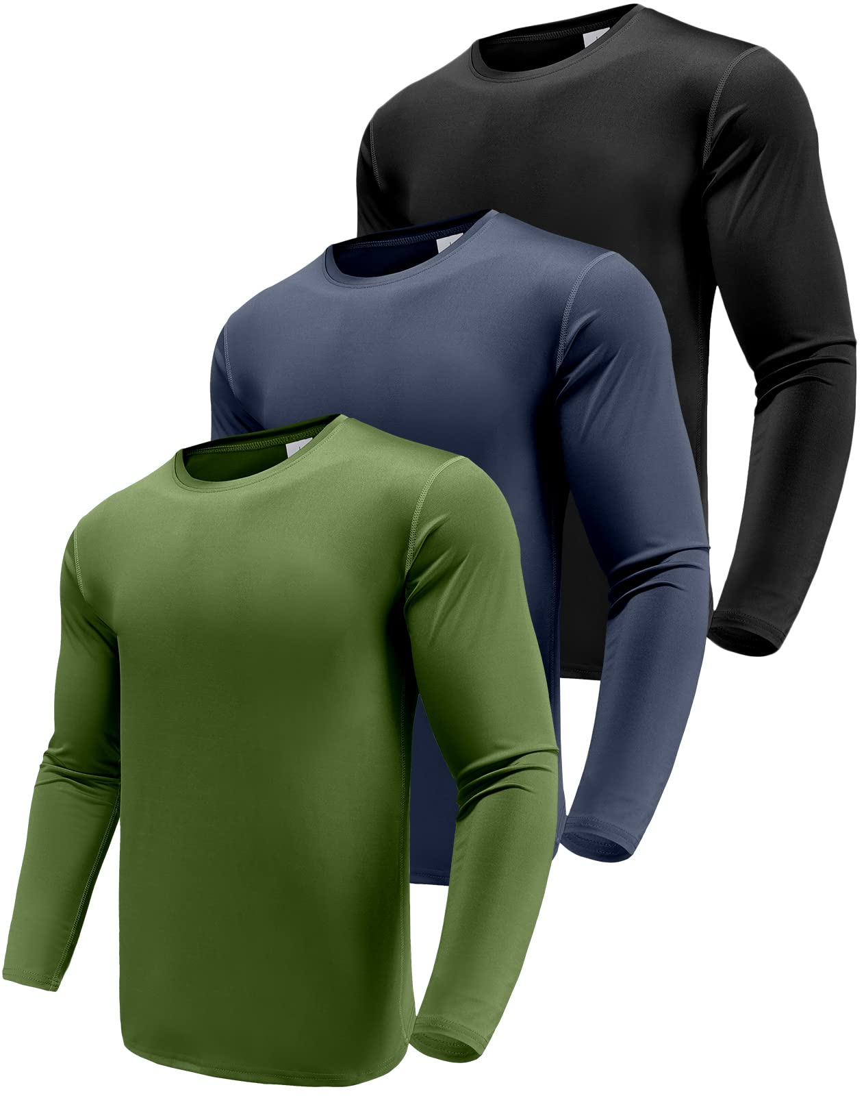 Men's 1, 3 or 5 Pack Performance Long Sleeve T-Shirts, UPF 50+ Sun Protection Sh