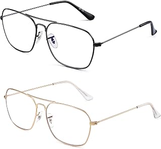 JM 2-Pack Aviator Reading Glasses Women Anti Blue Light Computer Readers