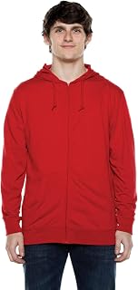 Cottonhood Lightweight Jersey Full Zip Hoodie for Men, Soft Long Sleeve