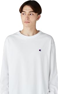 Men's Long Sleeve T-Shirt, Round Neck, 100% Cotton, One Point Logo, Relaxed Fit, Drop Shoulder