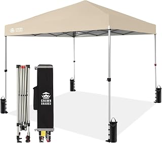 CROWN SHADES One-Touch Tarp Tent, 8.2 x 8.2 ft (2.5 x 2.5 m), Center Lock