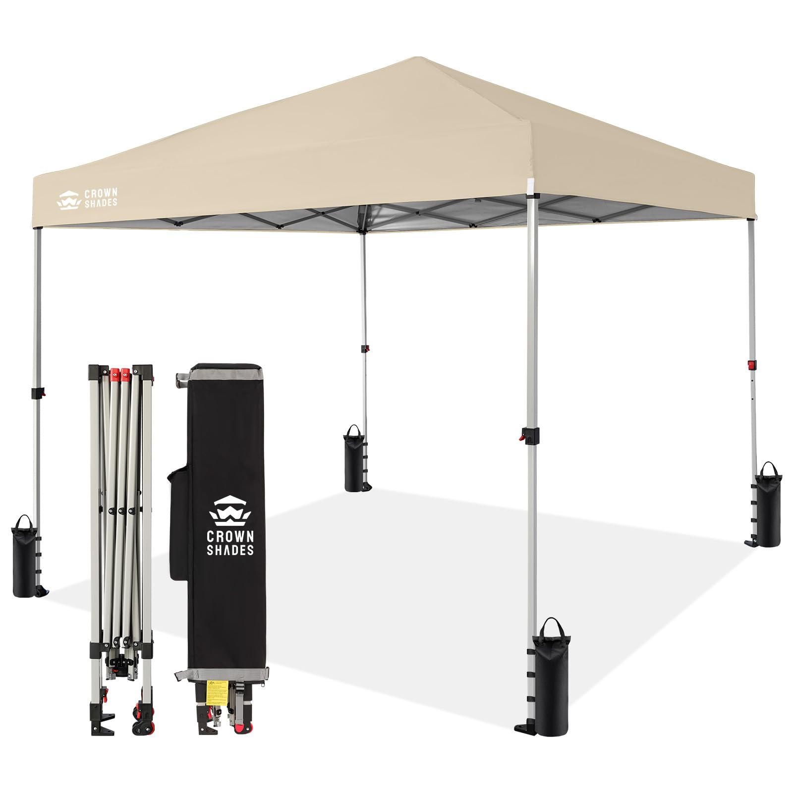CROWN SHADES One-Touch Tarp Tent, 8.2 x 8.2 ft (2.5 x 2.5 m), Center Lock