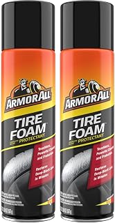 Armor All Tire Foam, Tire Cleaner Spray for Cars, Trucks, Motorcycles, 20 Oz Each, 1.25 Pound (Pack of 2)