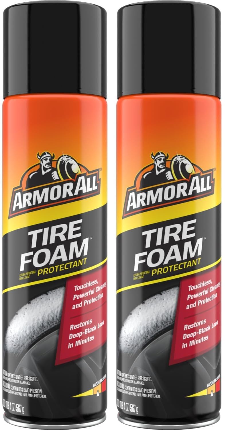 Armor All Tire Foam, Tire Cleaner Spray for Cars, Trucks, Motorcycles, 20 Oz Eac