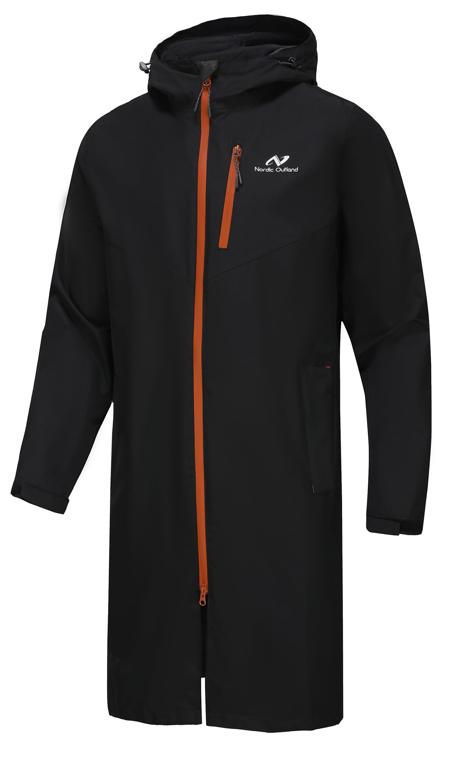 NORDIC OUTLAND Mens Waterproof Breathable Hooded Rain Jacket with Mesh Lining