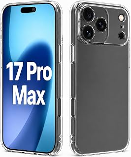 Captor iPhone 17 Pro Max Case, Transparent Soft Silicone Case, Anti-Yellowing, Flexible and Durable for iPhone 17 Pro Max Cover (Raised Edges and Camera Protection)