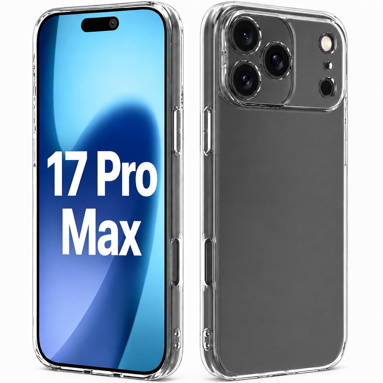Captor iPhone 17 Pro Max Case, Transparent Soft Silicone Case, Anti-Yellowing, F