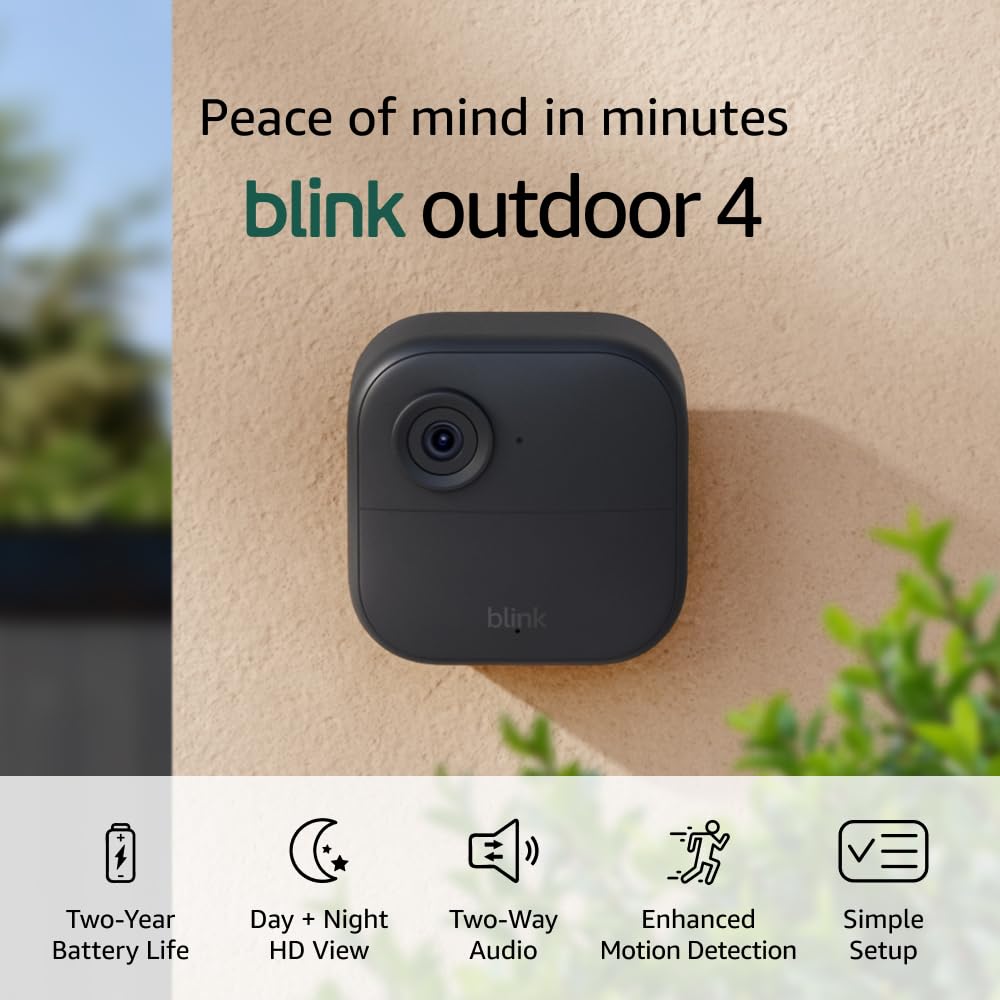 Blink Outdoor 4 – Wireless smart security camera, two-year battery life, two-way