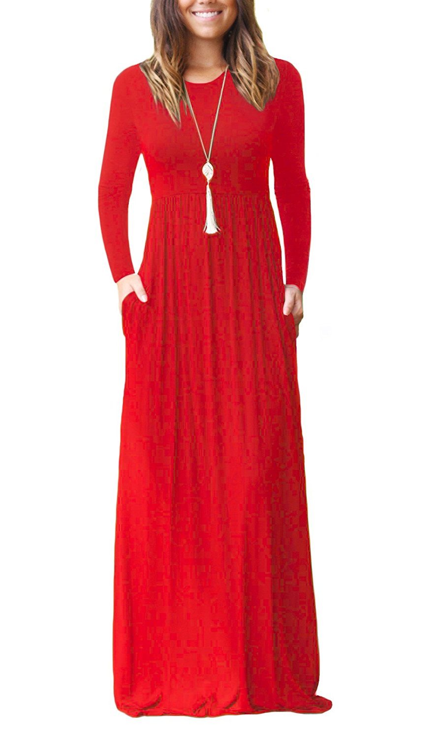 GRECERELLE Maxi abito da donna 2024, a maniche lunghe, casual, lungo, per viaggi