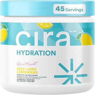 Cira Hydration Electrolytes Powder - Self-Love Lemonade, 45 Servings | Cira x Alicia McCarvell’s Daily Electrolyte Powder, Sugar Free, Himalayan Salt, Magnesium, & Potassium for Dehydration Relief