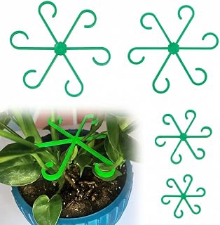 4 Pcs Climbing Plant Support Clips Durable Clear Plastic Adjustable for Indoor Plant Balcony Flower Stems Green