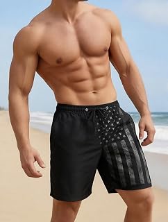 Mens Swim Trunks Quick Dry Boardshorts Mesh Lining Breathable Fit Hawaii Beach Shorts Swimwear