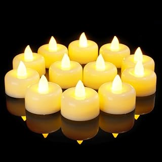 Amagic Pack of 50 LED Flameless Tea Lights Battery Powered Electric Fake Candles Votive Halloween Christmas Home Decor Wedding Table Decorations (Pack of 50)