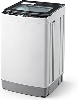 Winado 35LBS Full Automatic Portable Washing Machine with Drain Pump | Tempered Glass Lid, 10 Wash Programs, 8 Water Level, 2 in 1 Washer and Spinner For Apartments, RV, Camping