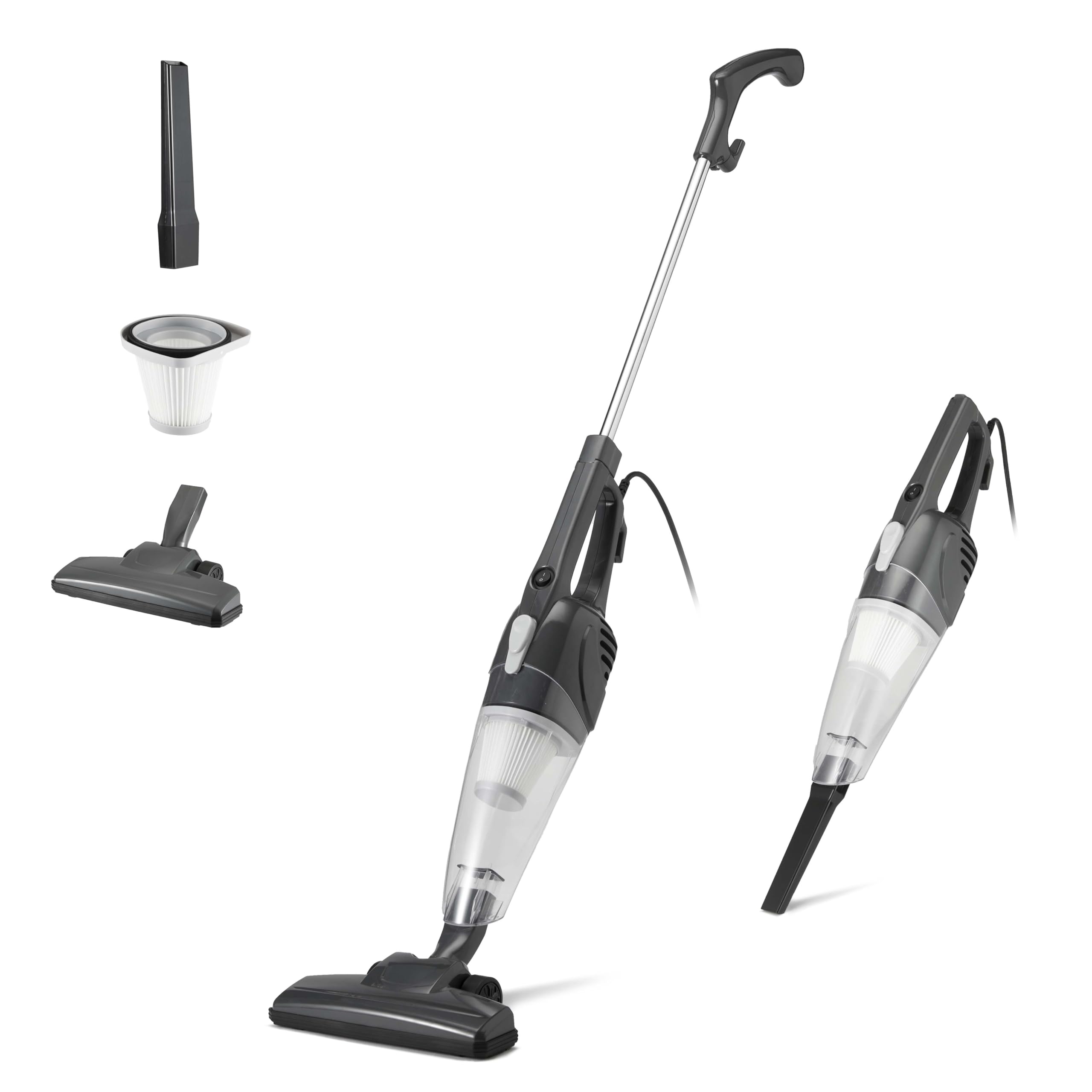Amazon Basics 2-in-1 Corded Stick Vacuum Cleaner, Convertible to Handheld, Light